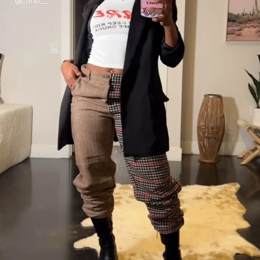 New w/o tag- Rowing Blazers Red and Brown Checkered Pants - Picture 7 of 7